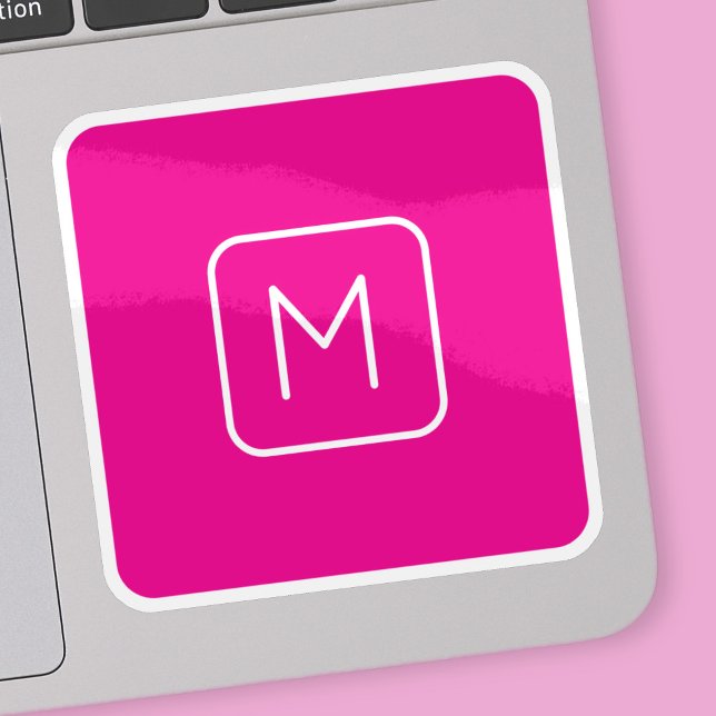 Simple & Modern Monogram Initial | Pink & White (Creator Uploaded)
