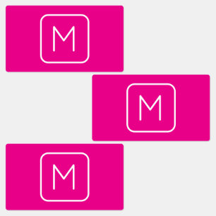 Simple & Modern Monogram Initial   Pink & White