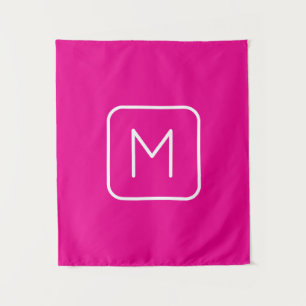 Simple & Modern Monogram Initial   Pink & White Tapestry