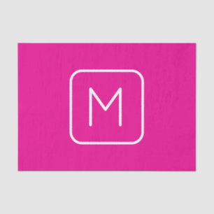 Simple & Modern Monogram Initial Pink & White Tissue Paper