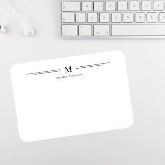 Simple Modern Monogram Name Family Formal Card