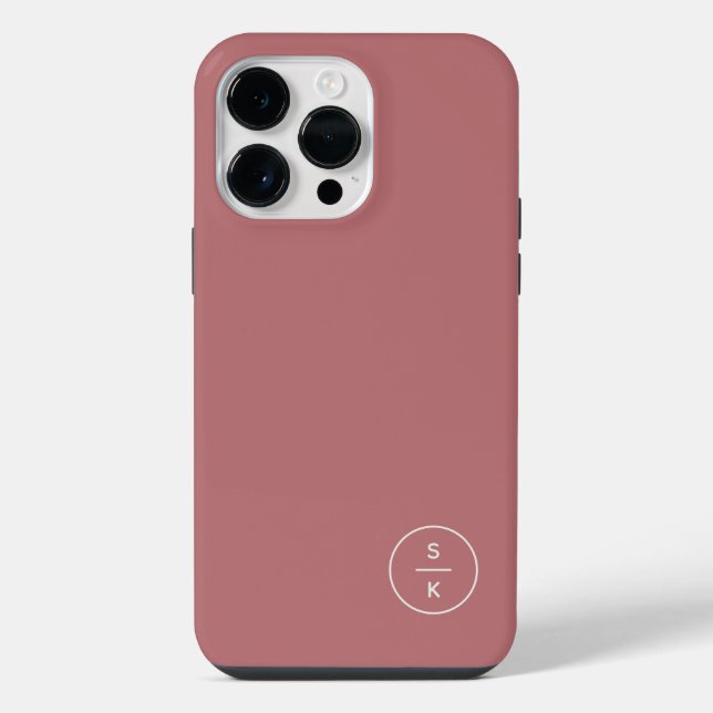 Simple Modern Monogram Name iPhone Case (Back)