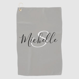 Simple Modern Monogram Personalized Golf Towel
