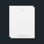 Simple Modern Monogram Personalized Professional Letterhead<br><div class="desc">Simple Modern Monogram Personalized Professional Letterhead</div>