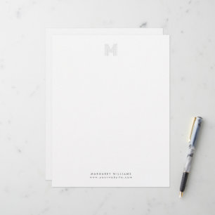 Simple Modern Monogram Personalized Professional Letterhead