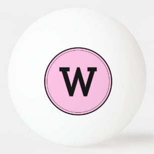 Simple Modern Monogram Pink Ping Pong Ball