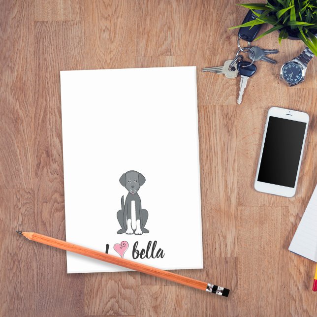 Simple Modern Monogram Stylish Black White Dog Post-it Notes (Creator Uploaded)