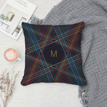 Simple Modern Monogrammed Geometric Design Black