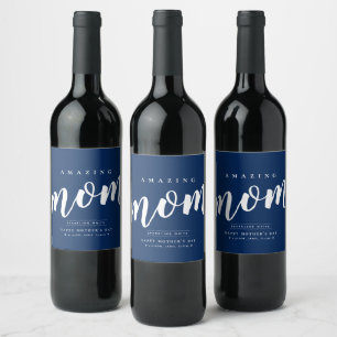 Simple Modern Mother's Day Personalized Wine Label