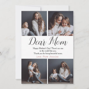 Simple Modern mothers Day photo family collage Holiday Card