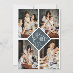 Simple Modern mothers Day photo family collage Holiday Card