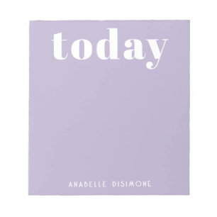 Simple Modern Motivational Personalized Lilac Notepad