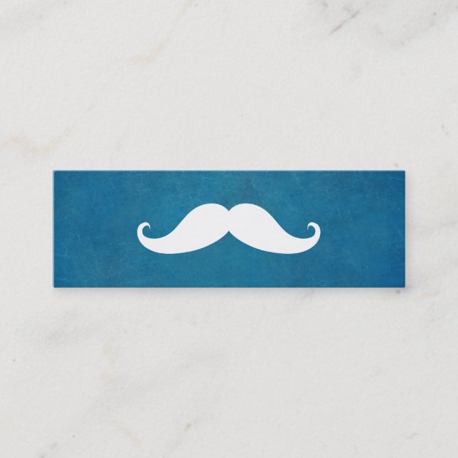 Simple Modern Moustache Barber Shop Mini Business Card (Front)