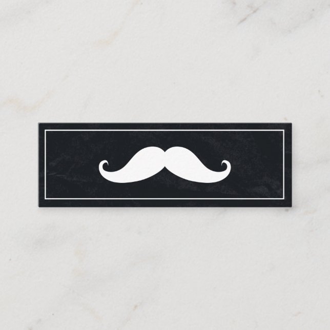 Simple Modern Moustache Barber Shop  Mini Business Card (Front)
