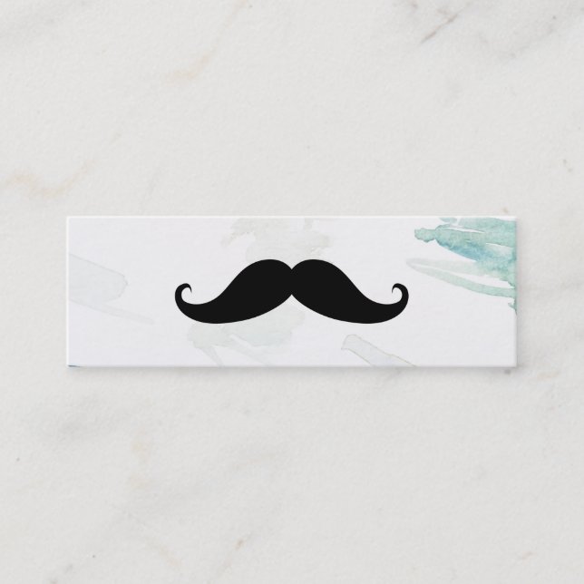 Simple Modern Moustache Barber Shop Mini Business  Mini Business Card (Front)