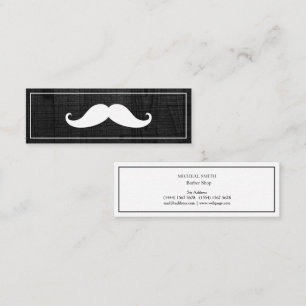 Simple Modern Moustache Barber Shop Mini Mini Business Card