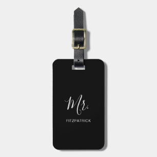 Simple Modern Mr Groom Newlywed Elegant Luggage Tag