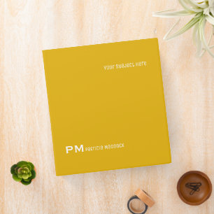 Simple Modern Mustard Color Binder with Name