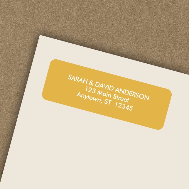 Simple Modern Mustard Yellow Return Address Label (Creator Uploaded)