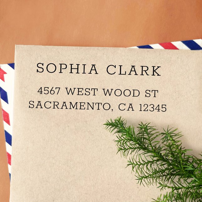 Simple Modern Name and Return Address Self-inking Stamp (Creator Uploaded)