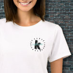 Simple Modern Name Initial Monogram T-Shirt<br><div class="desc">A simple but fun cute and modern monogram with initials and name in a dash circle detail. A simple black and white style, but you can change out any of the colours to make it your own. Add a pattern behind it, or just keep a simple colour. You may find...</div>