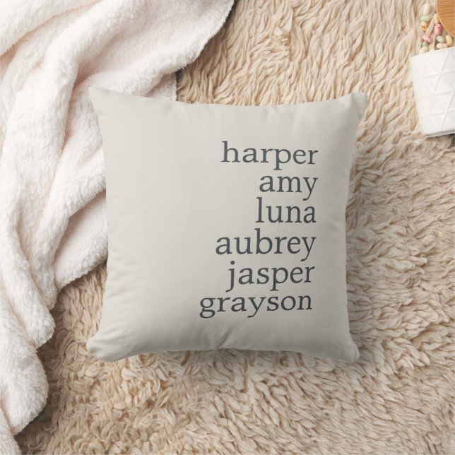 Simple Modern Names Grey Throw Pillow (Blanket)