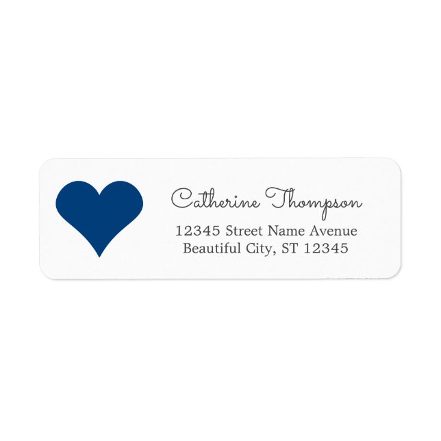 Simple Modern Navy Blue Heart Girly Script Name (Front)