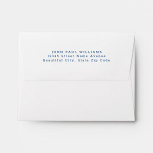 Simple Modern Navy Blue Name Address Envelope