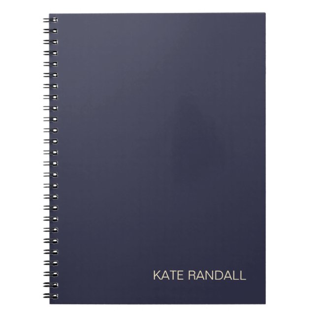 Simple Modern Navy Blue Professional Notebook (Front)