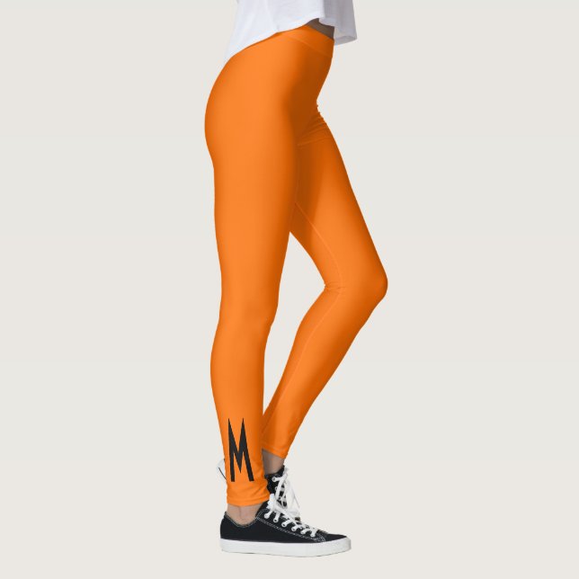 Simple Modern Neon Fluorescent Orange Leggings (Right)