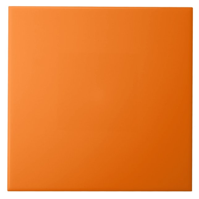 Simple Modern Neon Fluorescent Orange Tile (Front)