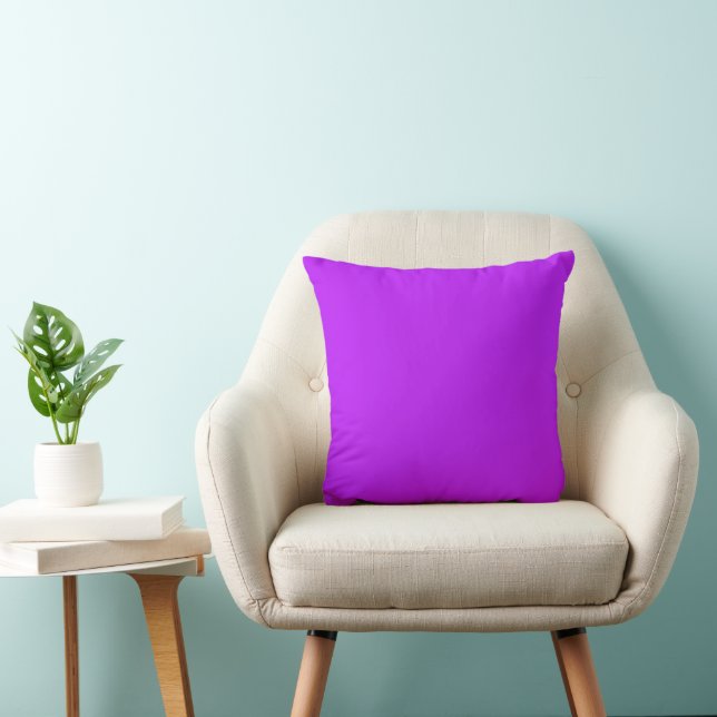 Simple Modern Neon Fluorescent Purple Throw Pillow (Chair)