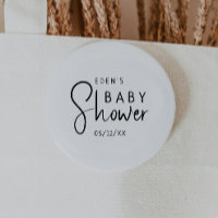 Simple Modern Neutral Baby Shower Button