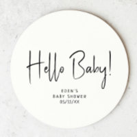 Simple Modern Neutral Baby Shower Hello Baby