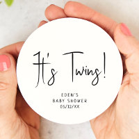 Simple Modern Neutral Baby Shower It's Twins