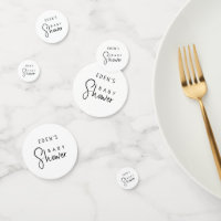 Simple Modern Neutral Baby Shower Table Confetti