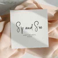 Simple Modern Neutral Sip And See Napkins