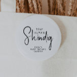 Simple Modern Neutral Tiny Human shindig 2 Inch Round Button<br><div class="desc">Celebrate your little one with our simple modern neutral tiny human shindig button, featuring a minimalist black-and-white design that is modern and pretty. With its clean, boho-inspired aesthetic, the contemporary, gender-neutral vibe is perfect for welcoming a baby boy or girl in any season—whether it's fall, winter, spring, or beyond. This...</div>