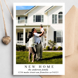 Simple Modern New Home Photo Moving Address Announcement