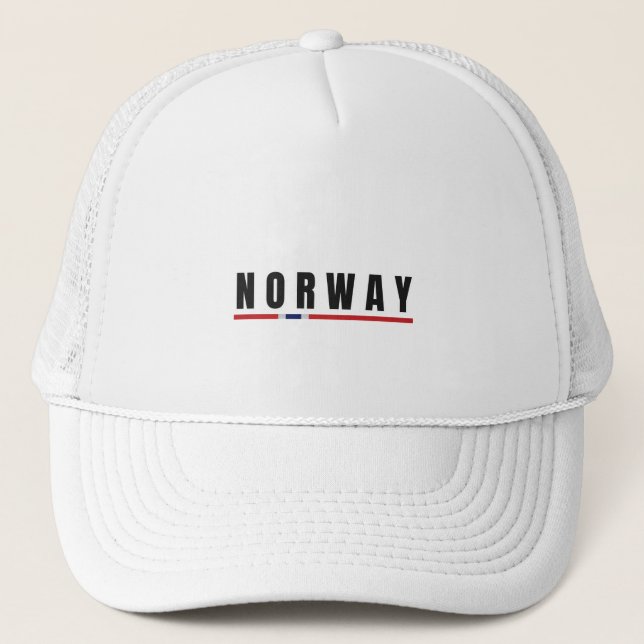 Simple Modern norway norwegian Letter Flag Souveni Trucker Hat (Front)