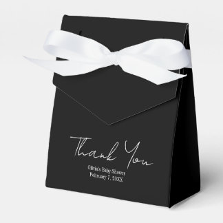 Simple Modern Oh Baby Black and White Baby Shower Favor Box