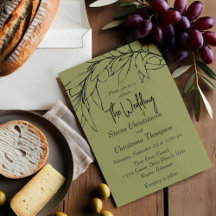 Simple Modern Olive Green Olive Branch Photo