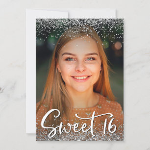Simple Modern Ombre Sweet 16 Invitation