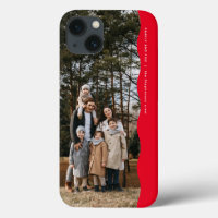 Simple modern one photo wavy edge trendy red