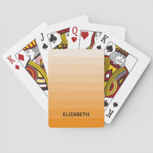 Simple Modern Orange Design Custom Name Playing Cards