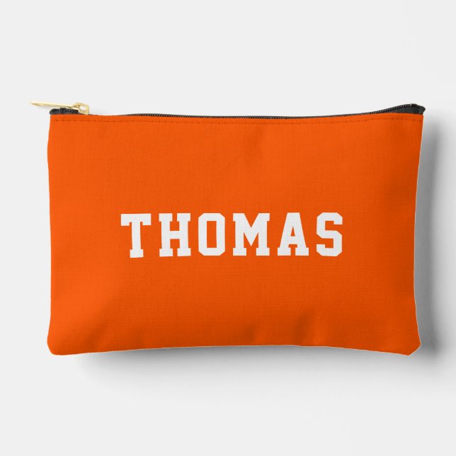 Simple Modern Orange Personalized  Accessory Pouch (Front)