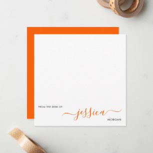 Simple modern orange script card