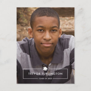 Simple Modern Overlay Full Photo Graduation Postcard