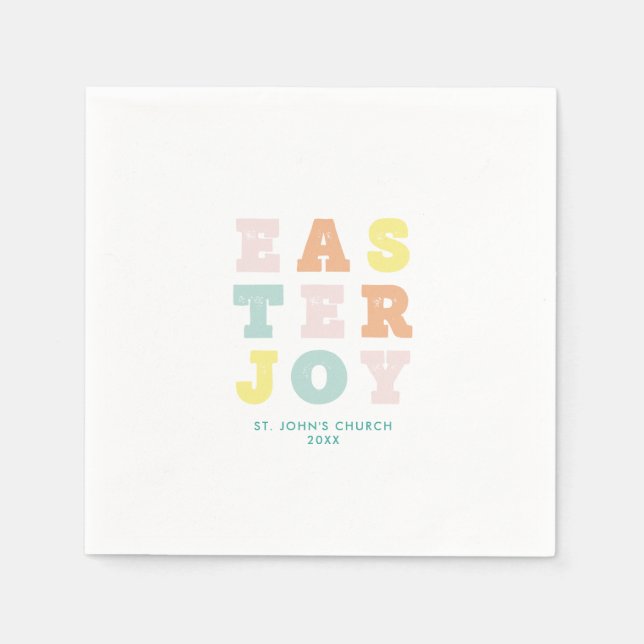 Simple Modern Pastel Easter Napkin (Front)