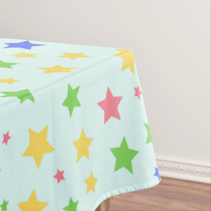 Simple Modern Pastel Star colourful birthday party Tablecloth